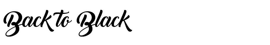 Back to Black font