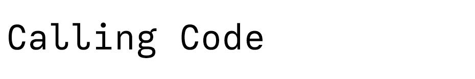 Calling Code font