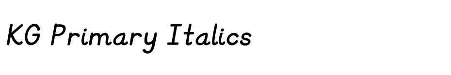 KG Primary Italics font