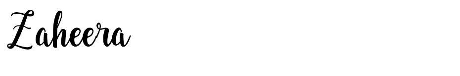 Zaheera font