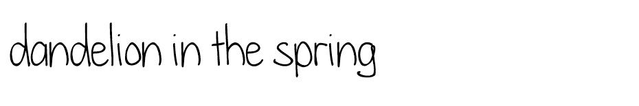Dandelion in the Spring font