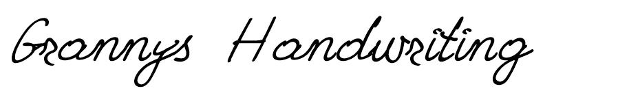 Grannys Handwriting font