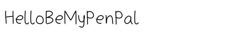 Hello Be My Pen Pal  font