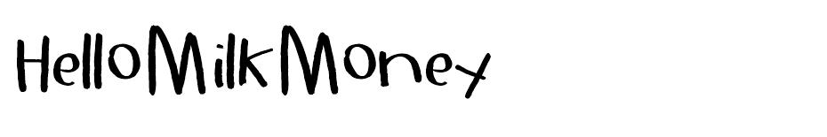 Hello Milk Money  font