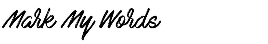 Mark My Words font