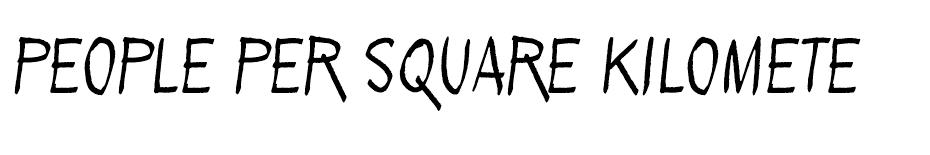 People per square kilometer font