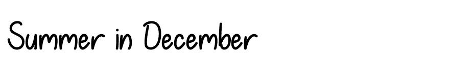Summer in December font
