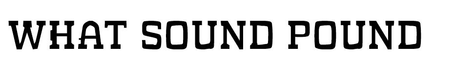 What Sound Pounds?  font