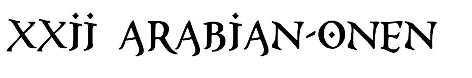 XXII Arabian Onenightstand  font